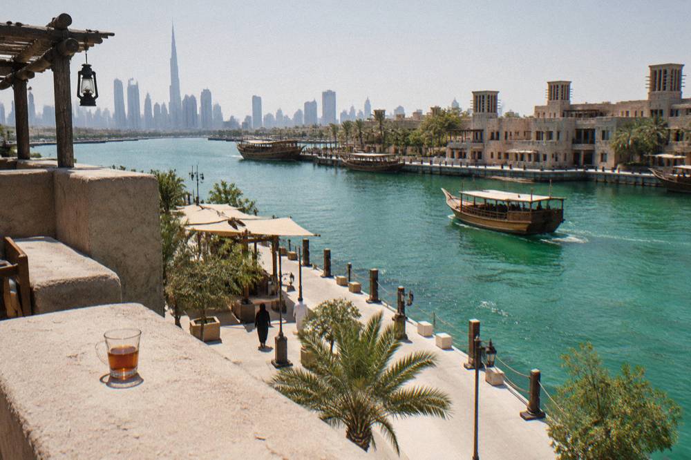 A creekside promenade in Al Seef