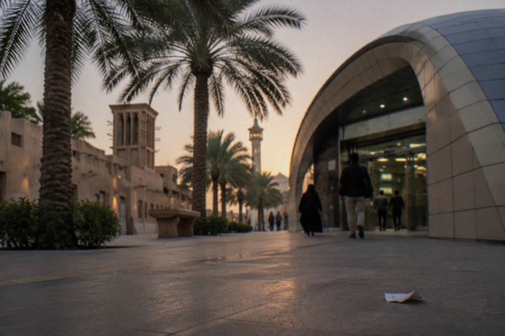 The entrance gate of an Al Fahidi Metro Station in Dubai