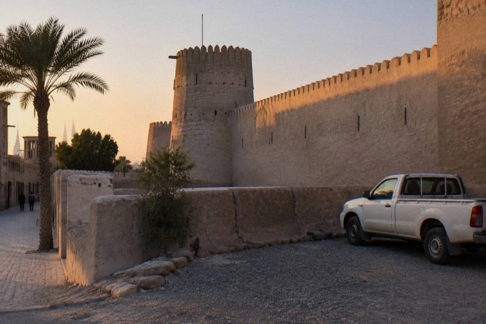 The walled exterior of Al Fahidi Fort, the building that houses Dubai Museum