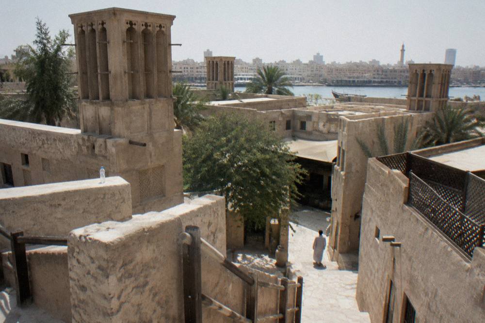 Wind tower rooftops above a heritage neighbourhood in Al Fahidi